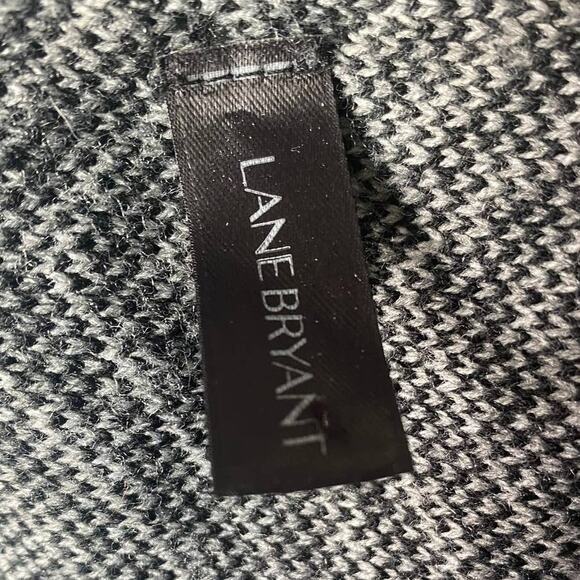 Lane Bryant Womens Sleeveless Open Front Cardigan Sweater Acrylic Black Gray - Picture 4 of 8